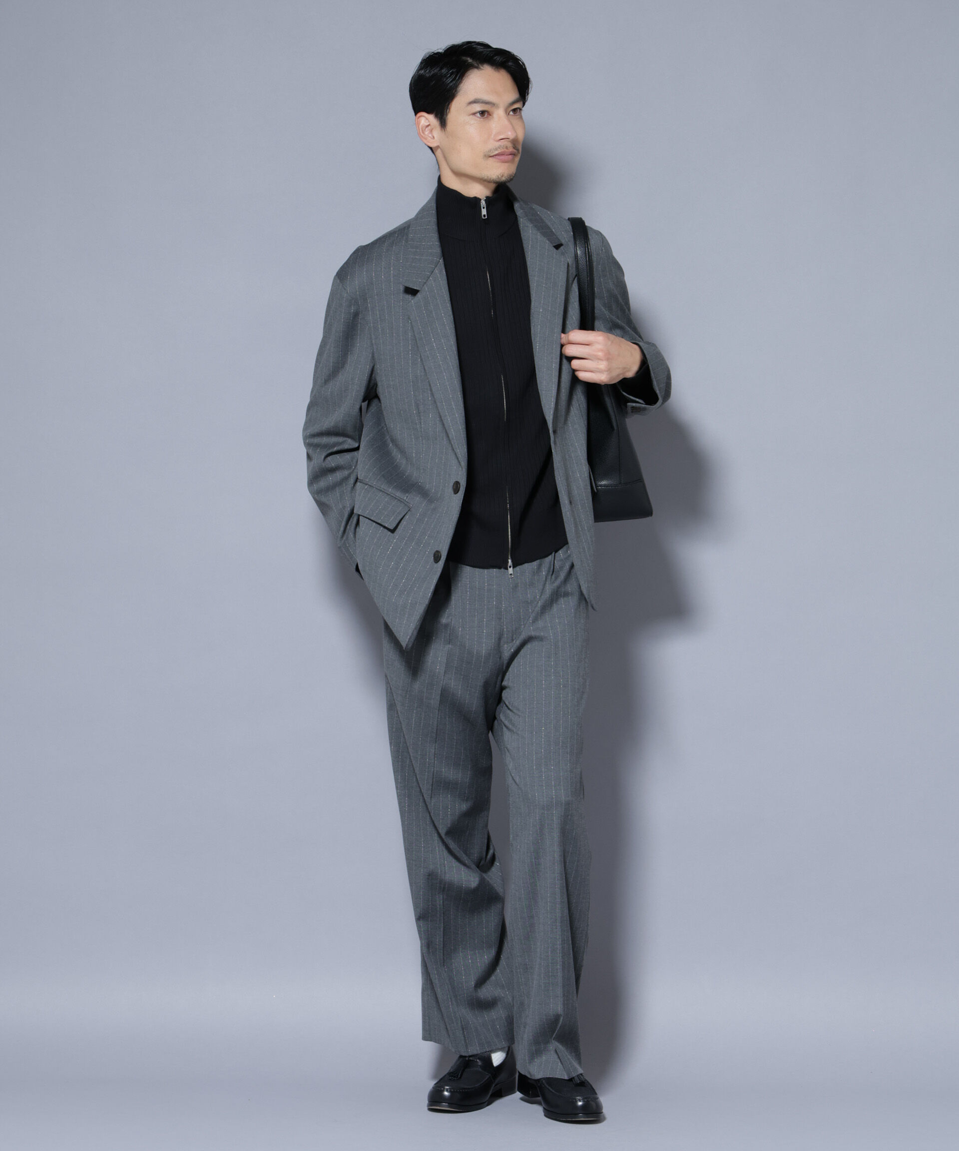 nano･universe「DELEGANTEｴｱﾘｰｻｷｿﾆｰ ｸﾞﾘｯﾀｰｽﾄﾗｲﾌﾟﾃｰﾗｰﾄﾞｼﾞｬ」|テーラードジャケット|