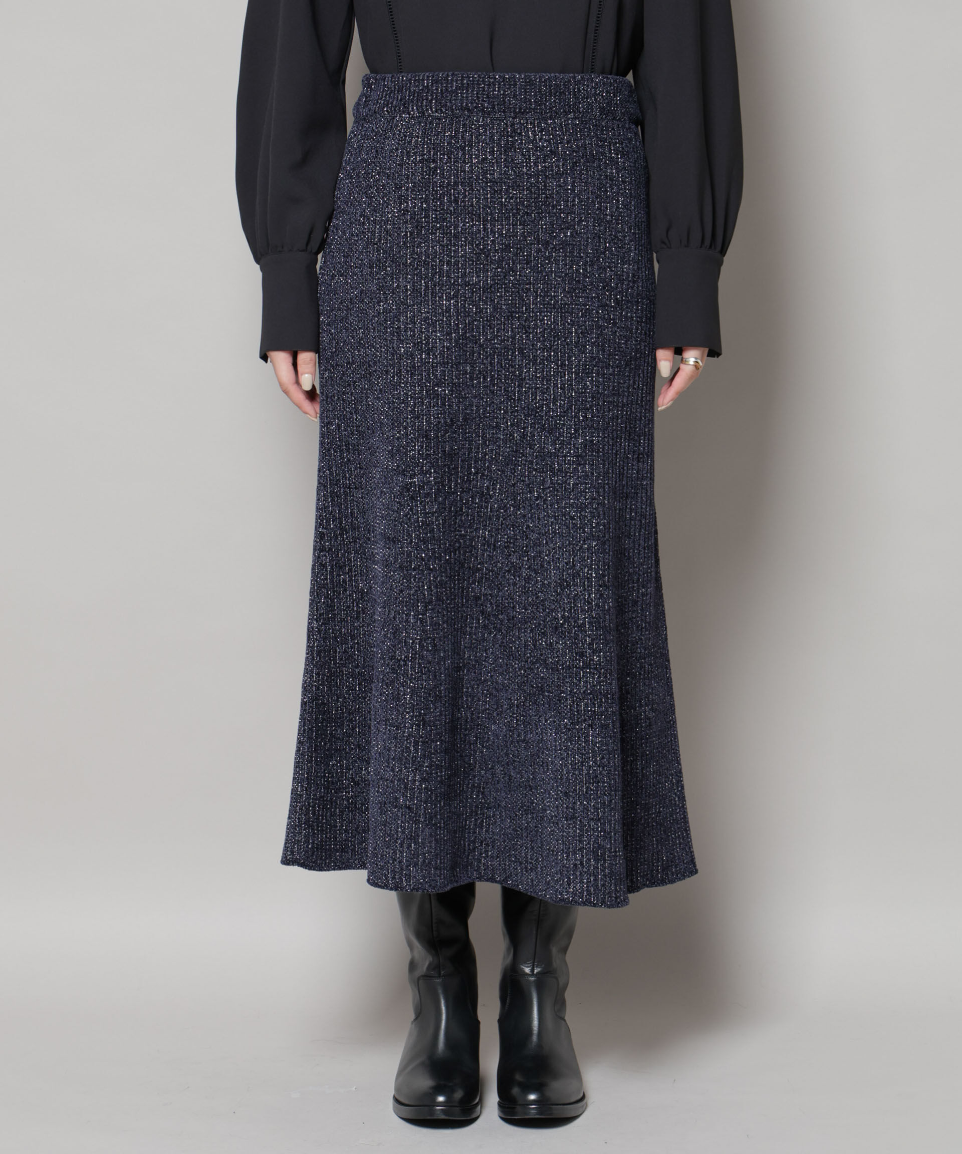 nano･universe「ラメモールワイドリブマーメイドニットスカート(セットアップ可)」|スカート|