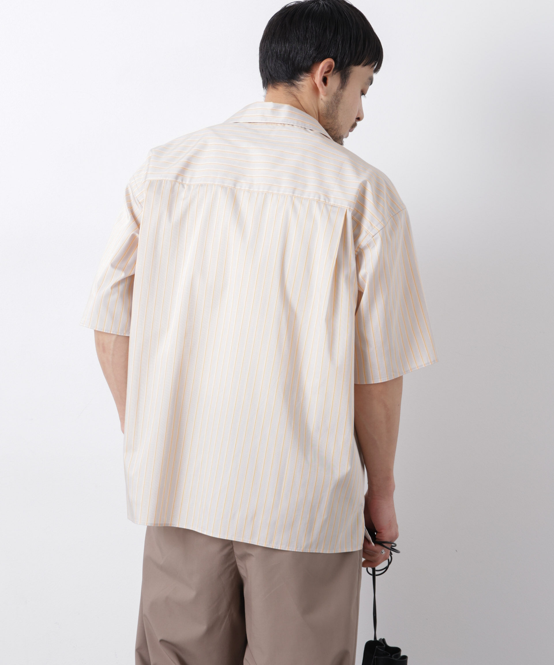 nano･universe「「OtoNANO」オープンカラーストライプ半袖シャツ」|シャツ・ブラウス|