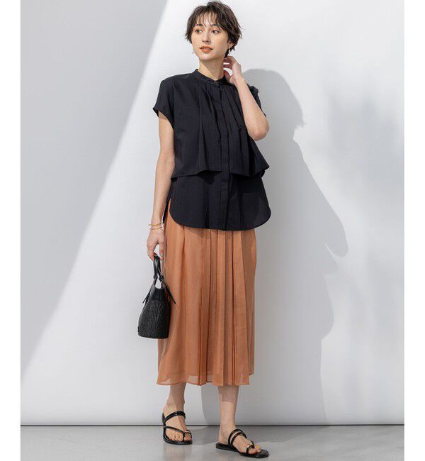 23区「【撥水加工/洗える】シアーナイロンツイル レイヤード ブラウス」|シャツ・ブラウス|