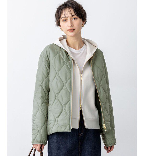 23区「中綿パディング コンパクト アウター」|ダウン|セージ系