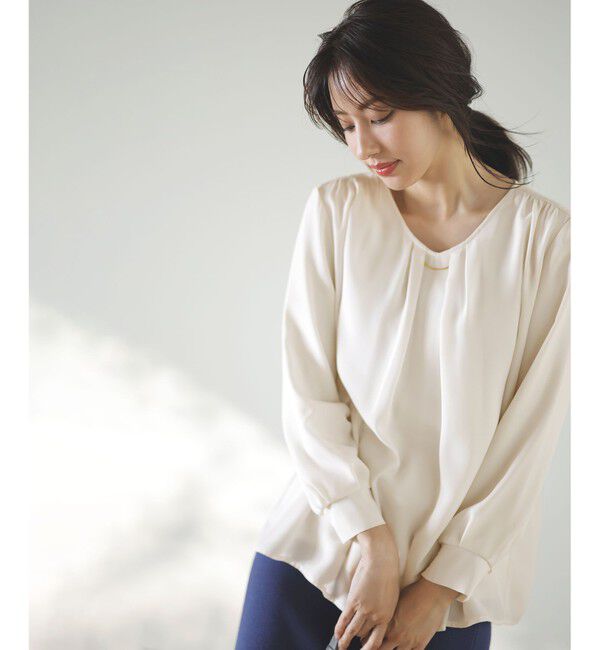 any SiS「【WEB限定】エニポカシリーズVネック ブラウス」|シャツ・ブラウス|