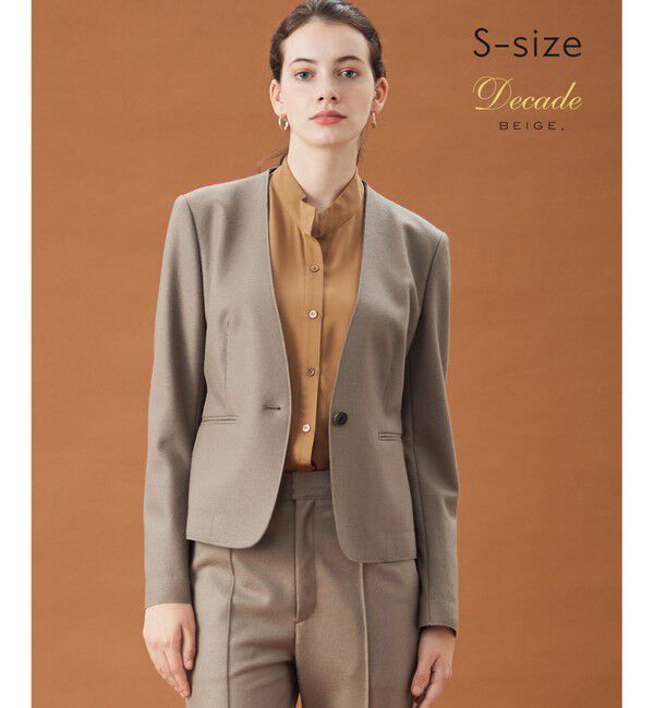 BEIGE,「【S-size】CORBY / ノーカラージャケット」|ノーカラージャケット|Taupe