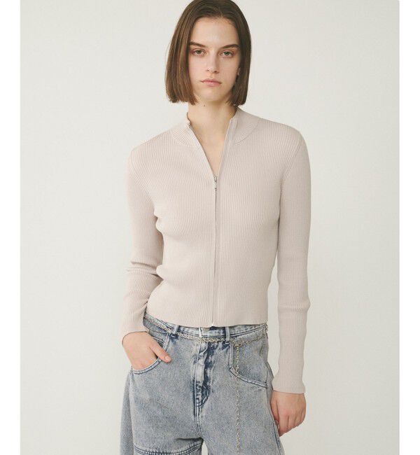 Diagram「リブニットzipトップ」|ニット・セーター|ベージュ