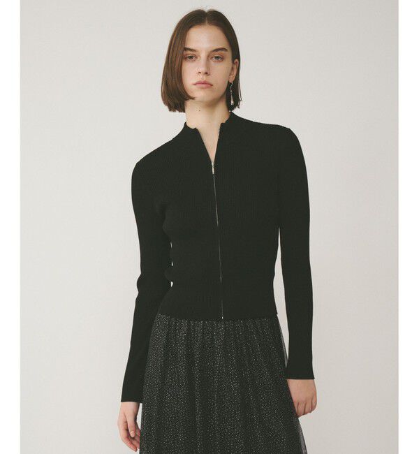 Diagram「リブニットzipトップ」|ニット・セーター|ブラック