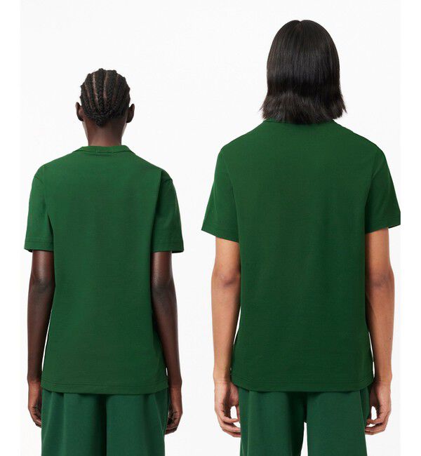 LACOSTE「オーガニックコットン メッセージプリントバインダーネック半袖Tシャツ」|Tシャツ・カットソー|