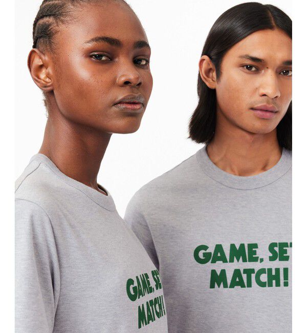 LACOSTE「オーガニックコットン メッセージプリントバインダーネック半袖Tシャツ」|Tシャツ・カットソー|