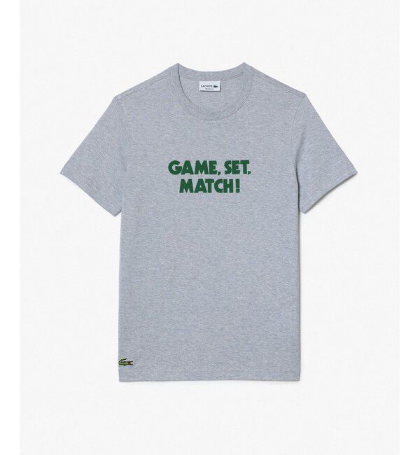 LACOSTE「オーガニックコットン メッセージプリントバインダーネック半袖Tシャツ」|Tシャツ・カットソー|