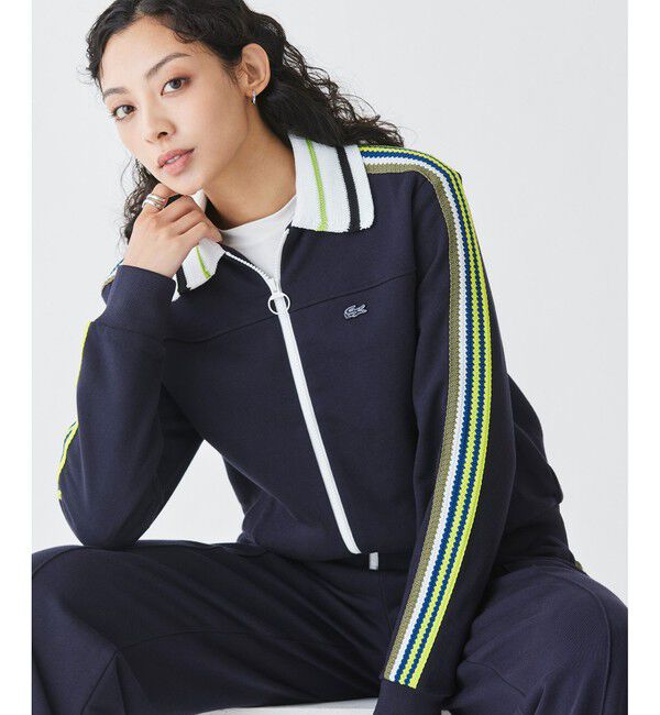 LACOSTE「ショルダーニットテーピング ショートトラックジャケット」|スウェット・ジャージ|