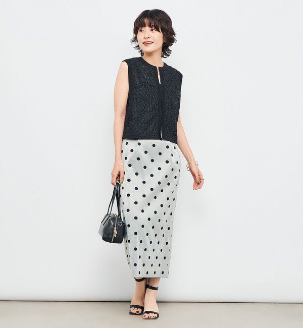 NOLLEY'S「《手洗い可能》フラワー刺繍生地ベスト」|ベスト・ジレ|