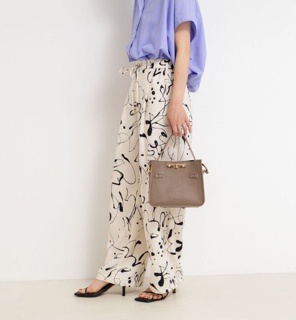 NOLLEY'S「ウォッシャブルプリントタックワイドパンツ」|チノ|