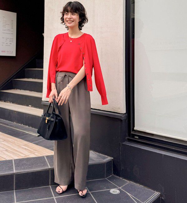 NOLLEY'S sophi「《セットアップ対応》ウォッシャブルダブルクロスサテンイージーワイドパンツ」|その他|