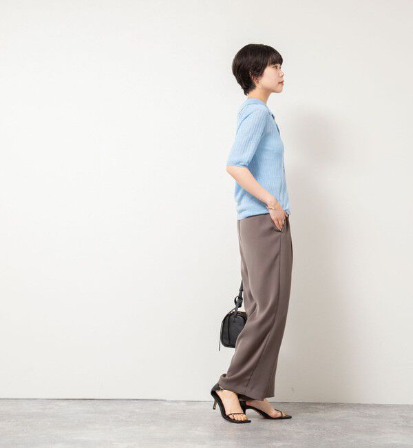 NOLLEY'S sophi「《セットアップ対応》ウォッシャブルダブルクロスサテンイージーワイドパンツ」|その他|