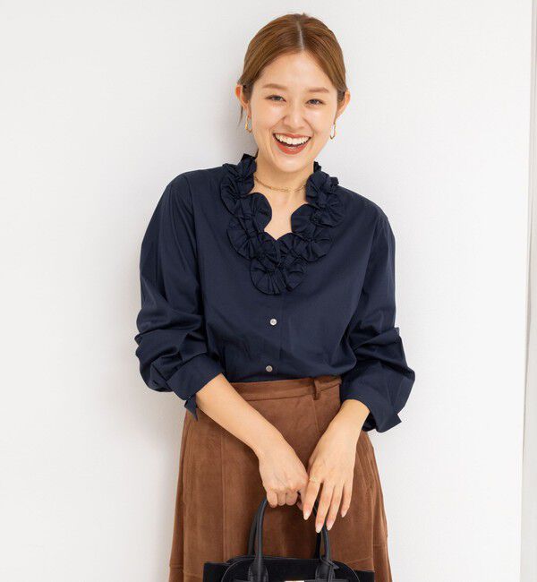 NOLLEY'S「Vネックタックギャザーパーツブラウス」|シャツ・ブラウス|