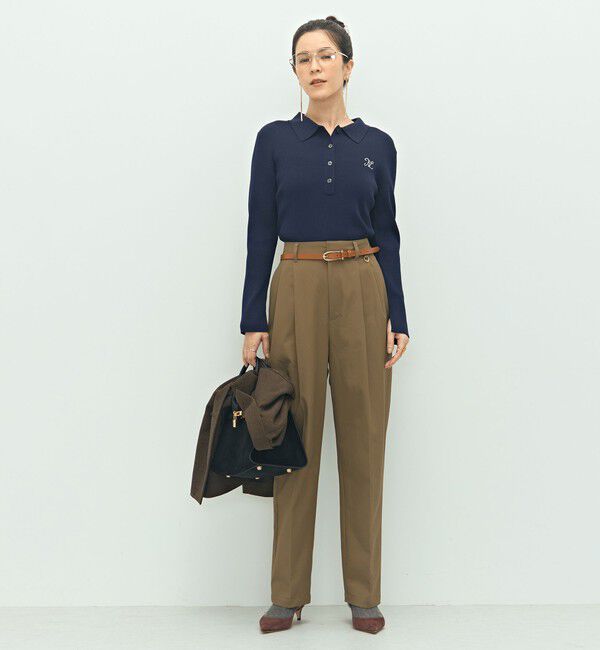 NOLLEY'S「《手洗い可能》ポロ衿リブプルオーバーニット」|ニット・セーター|