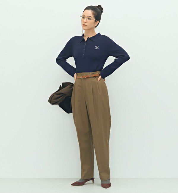 NOLLEY'S「《手洗い可能》ポロ衿リブプルオーバーニット」|ニット・セーター|