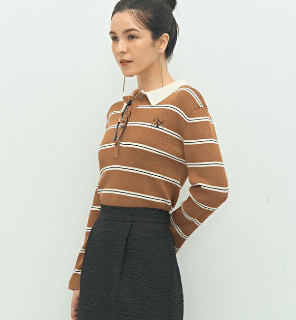 NOLLEY'S「《手洗い可能》ポロ衿リブプルオーバーニット」|ニット・セーター|