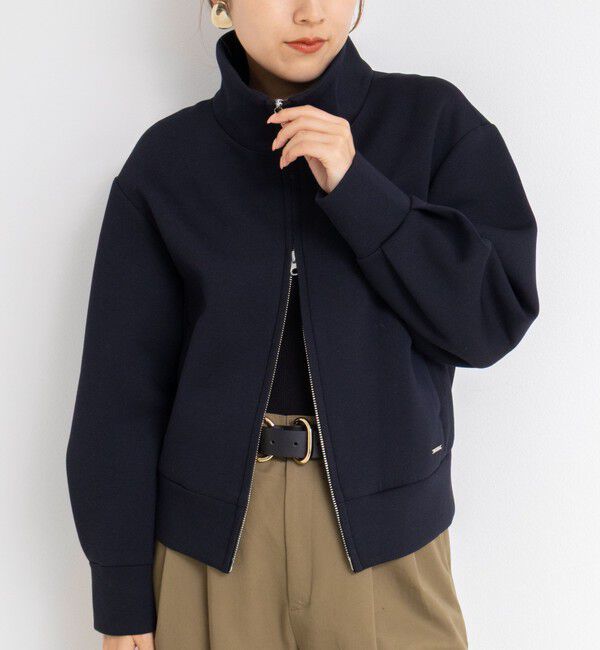 NOLLEY'S「《セットアップ対応》ウォッシャブルエアボールスタンドジップブルゾン」|ブルゾン・スタジャン|ブラック