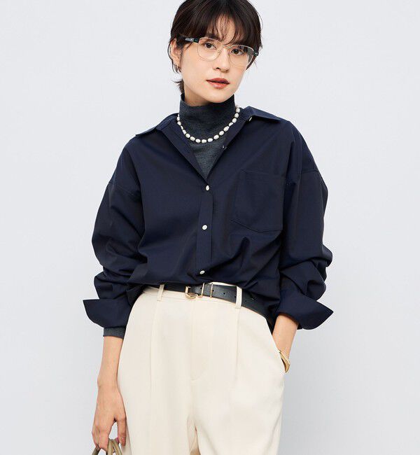 NOLLEY'S sophi「【一部WEB限定カラー】ウォッシャブルオックス2WAYシャツ」|シャツ・ブラウス|ネイビー