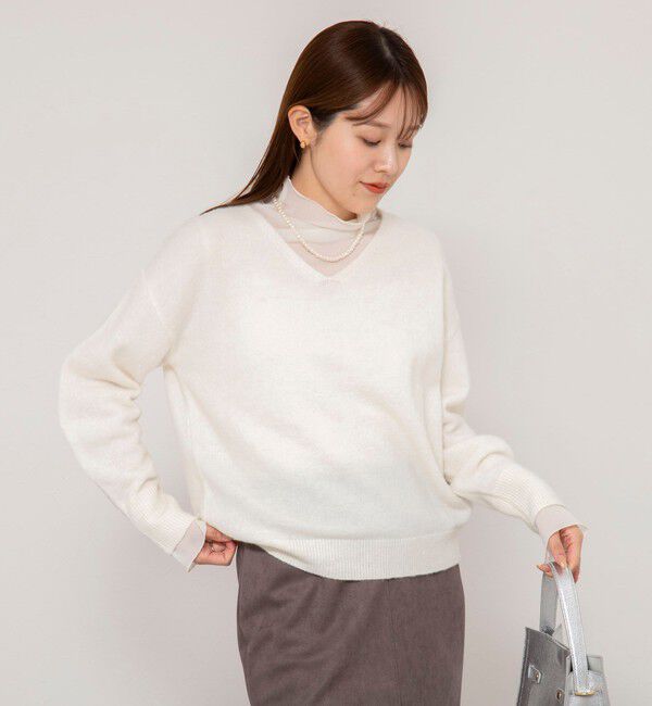 NOLLEY'S sophi「《手洗い可能》アルパカ混Vネックプルオーバー」|ニット・セーター|