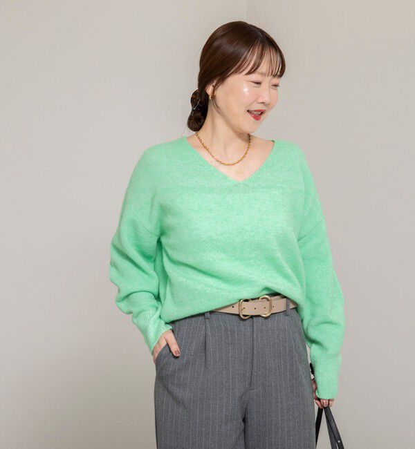 NOLLEY'S sophi「《手洗い可能》アルパカ混Vネックプルオーバー」|ニット・セーター|