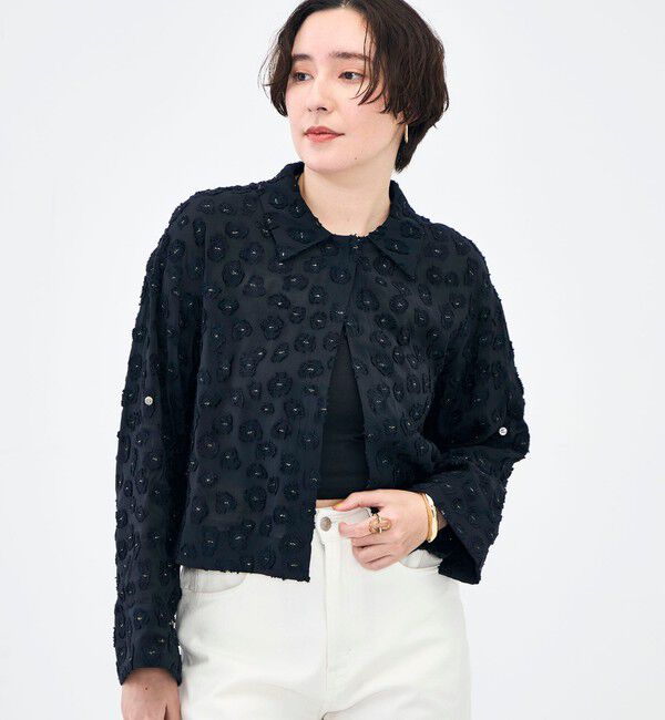 NOLLEY'S「【KIRYU】ウォッシャブル花柄ジャガードシャツ」|シャツ・ブラウス|