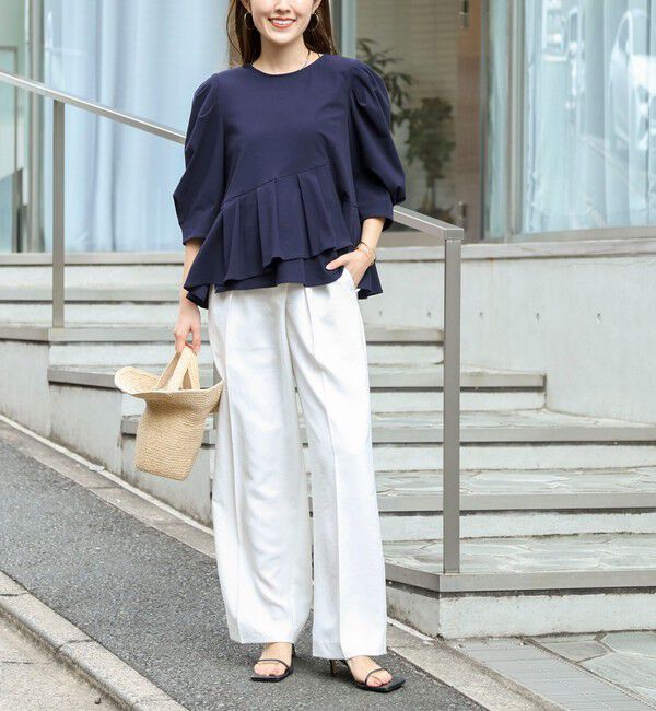 NOLLEY'S「ウォッシャブルサラドラトリコットペプラムブラウス」|シャツ・ブラウス|