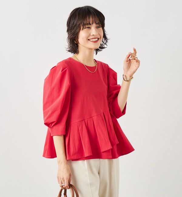 NOLLEY'S「ウォッシャブルサラドラトリコットペプラムブラウス」|シャツ・ブラウス|