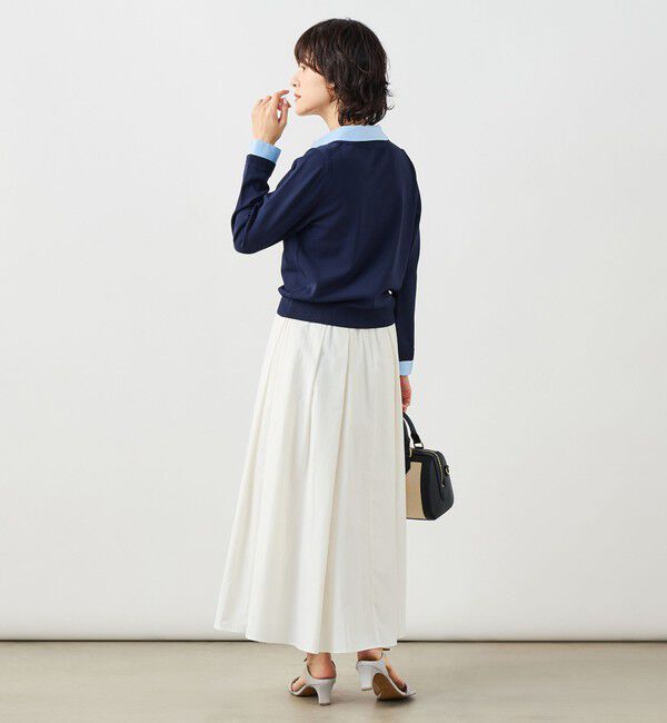 NOLLEY'S sophi「《手洗い可能》シャツレイヤード風スキッパーポロニット」|ニット・セーター|