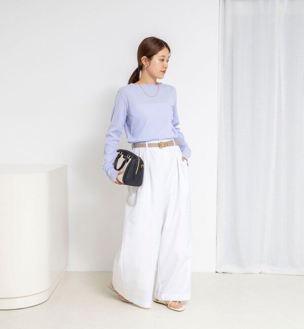 NOLLEY'S「ウォッシャブルドライテレコメロー配色プルオーバー」|Tシャツ・カットソー|