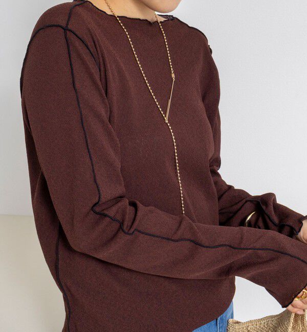 NOLLEY'S「ウォッシャブルドライテレコメロー配色プルオーバー」|Tシャツ・カットソー|