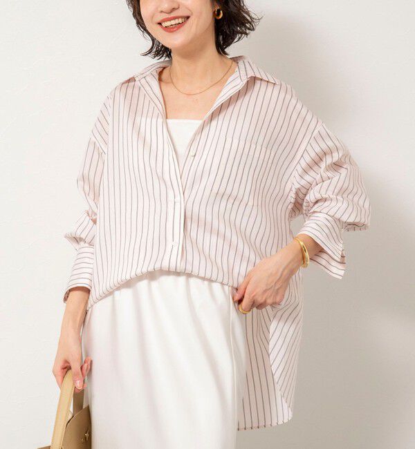 NOLLEY'S sophi「ウォッシャブルタンブラーストライプ3WAYシャツ」|シャツ・ブラウス|