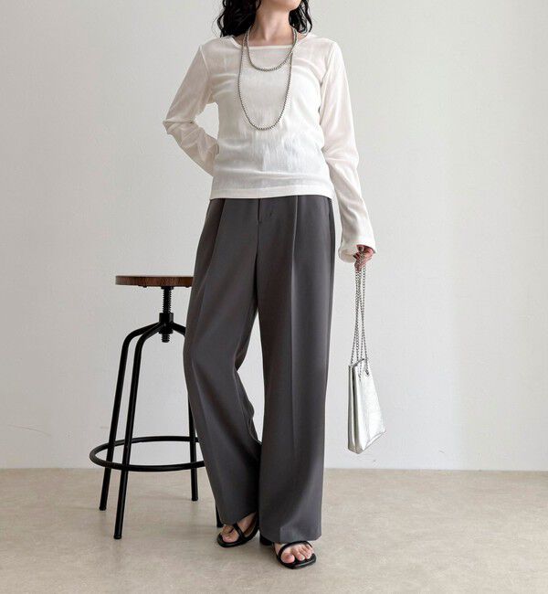 fredy emue「【人気商品の新型】とろみwarmタックスラックス」|スラックス|