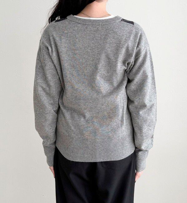 fredy emue「アーガイル柄インターシャVネックニット」|ニット・セーター|