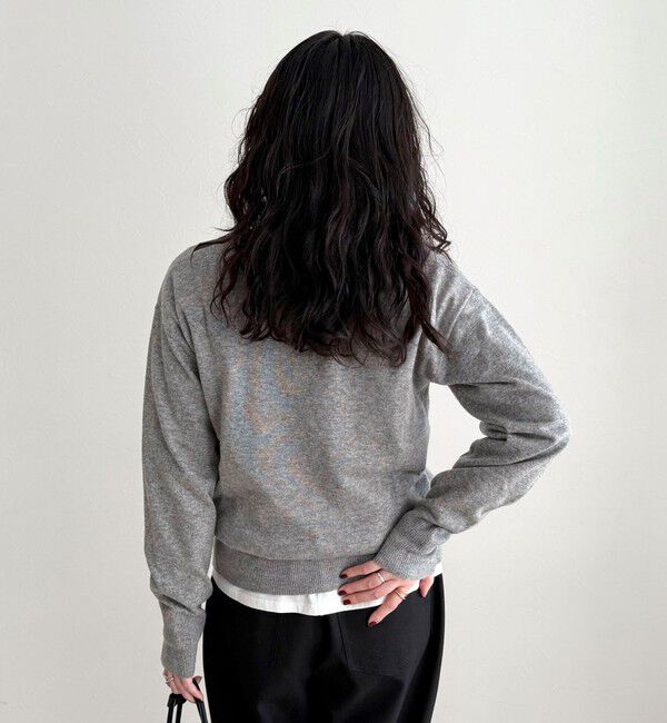 fredy emue「アーガイル柄インターシャVネックニット」|ニット・セーター|