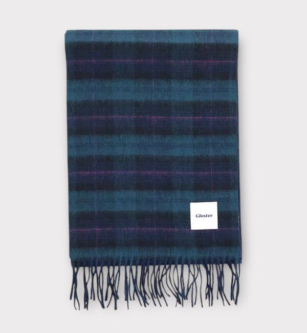 GLOSTER「【カシミヤブレンド】ウールリバーシブルチェックマフラー」|マフラー|