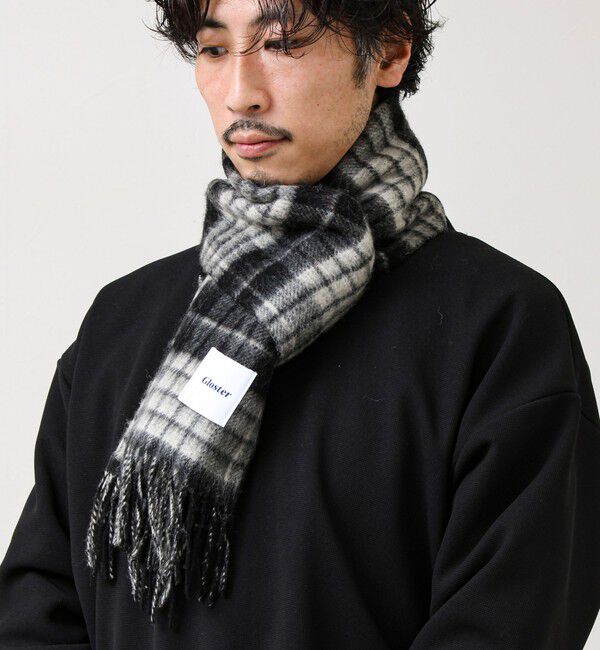 GLOSTER「【カシミヤブレンド】ウールリバーシブルチェックマフラー」|マフラー|