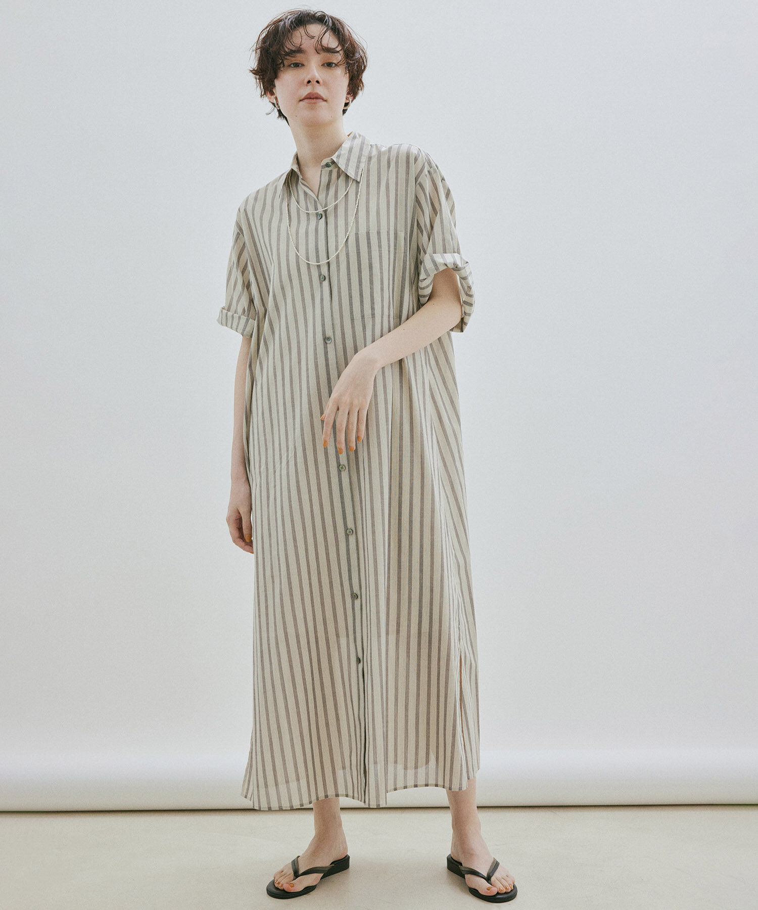 SALON adam et rope'「ワッシャーローンシャツワンピース / 無地・ストライプ」|その他|キナリ系(19)