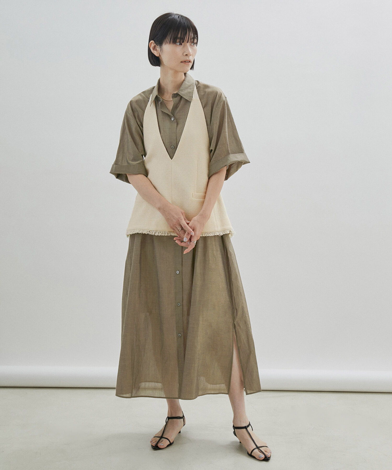 SALON adam et rope'「ワッシャーローンシャツワンピース / 無地・ストライプ」|その他|