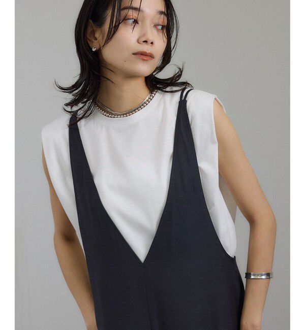 SALON adam et rope'「プリマベールショルダータックノースリーブプルオーバー［UVケア・洗える］」|Tシャツ・カットソー|