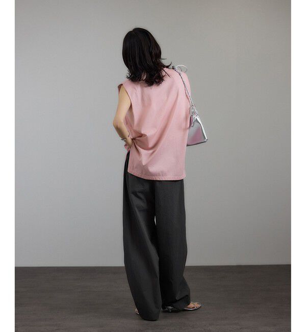 SALON adam et rope'「プリマベールショルダータックノースリーブプルオーバー［UVケア・洗える］」|Tシャツ・カットソー|