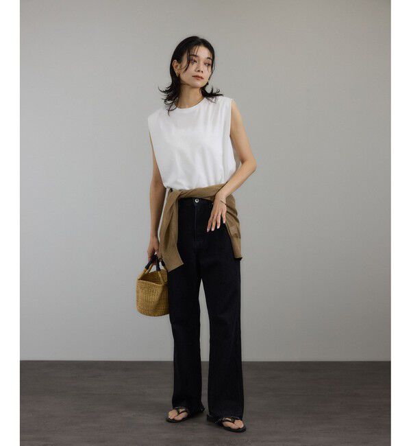 SALON adam et rope'「プリマベールショルダータックノースリーブプルオーバー［UVケア・洗える］」|Tシャツ・カットソー|