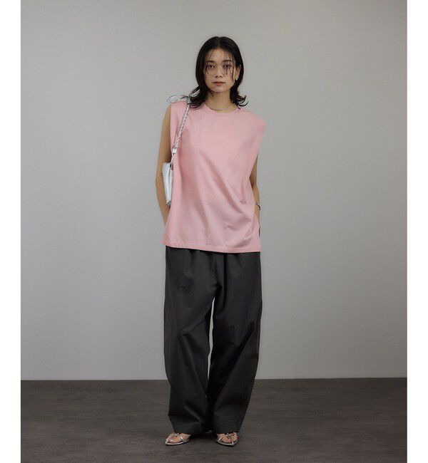 SALON adam et rope'「プリマベールショルダータックノースリーブプルオーバー［UVケア・洗える］」|Tシャツ・カットソー|