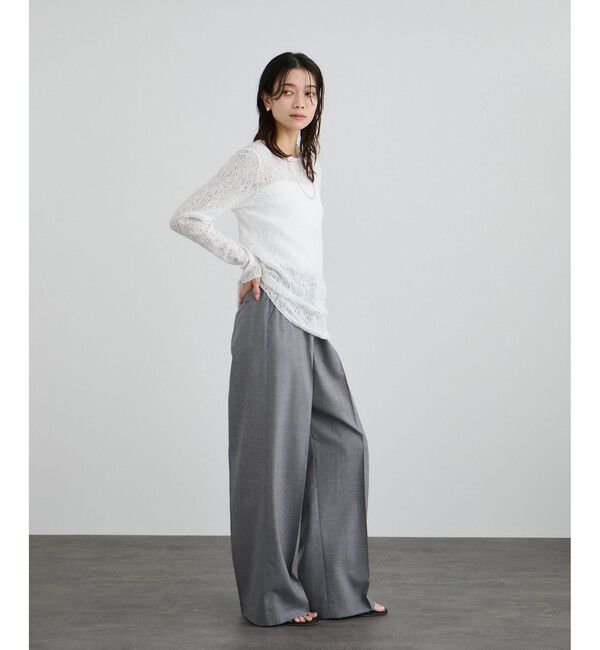 SALON adam et rope'「ノンミュールジングウールパンツ」|チノ|