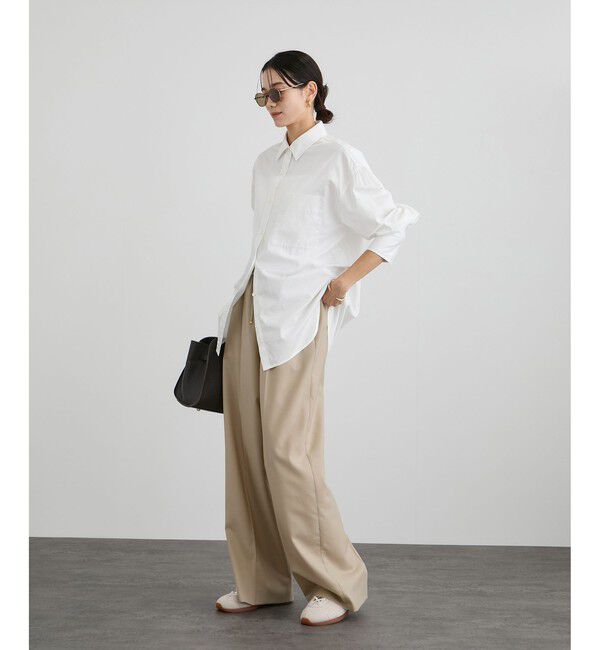 SALON adam et rope'「ノンミュールジングウールパンツ」|チノ|