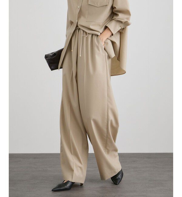 SALON adam et rope'「ノンミュールジングウールパンツ」|チノ|