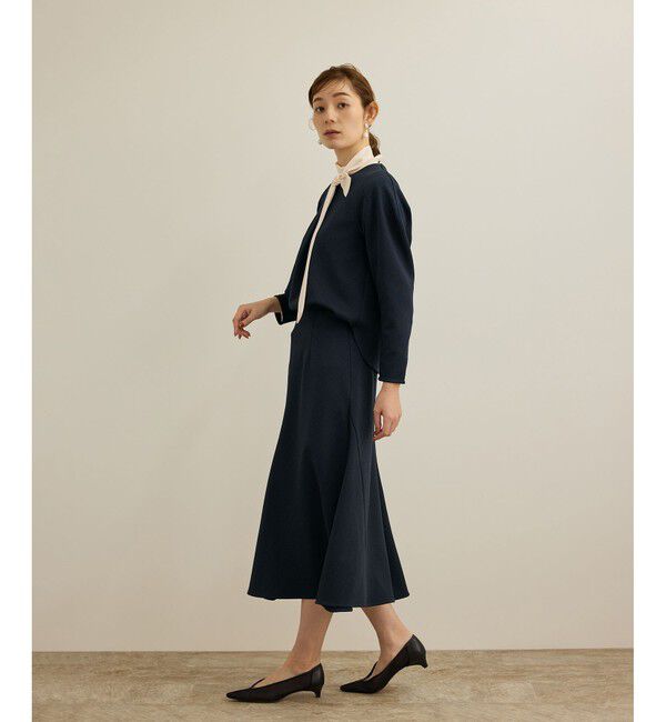 ROPE「【洗える】ジャガードニットスカート（梨地スカート）/セットアップ対応」|スカート|