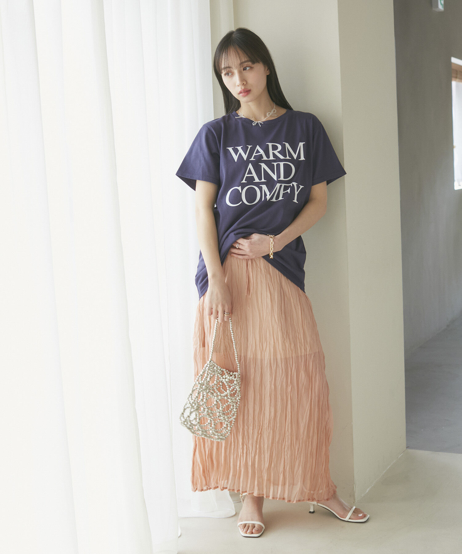 VIS「【洗える】Souvenir ロゴTシャツ」|Tシャツ・カットソー|