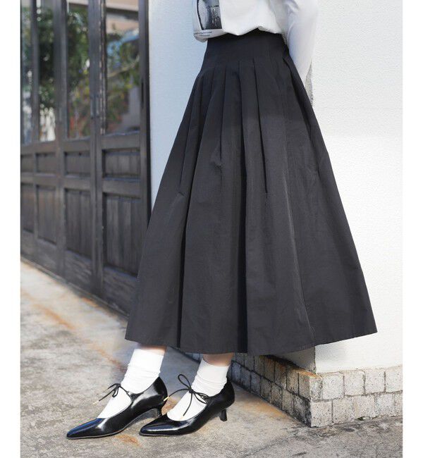 VIS「【洗える】タックプリーツフレアスカート」|スカート|クロメイン