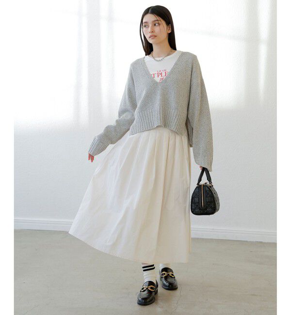 VIS「【洗える】タックプリーツフレアスカート」|スカート|